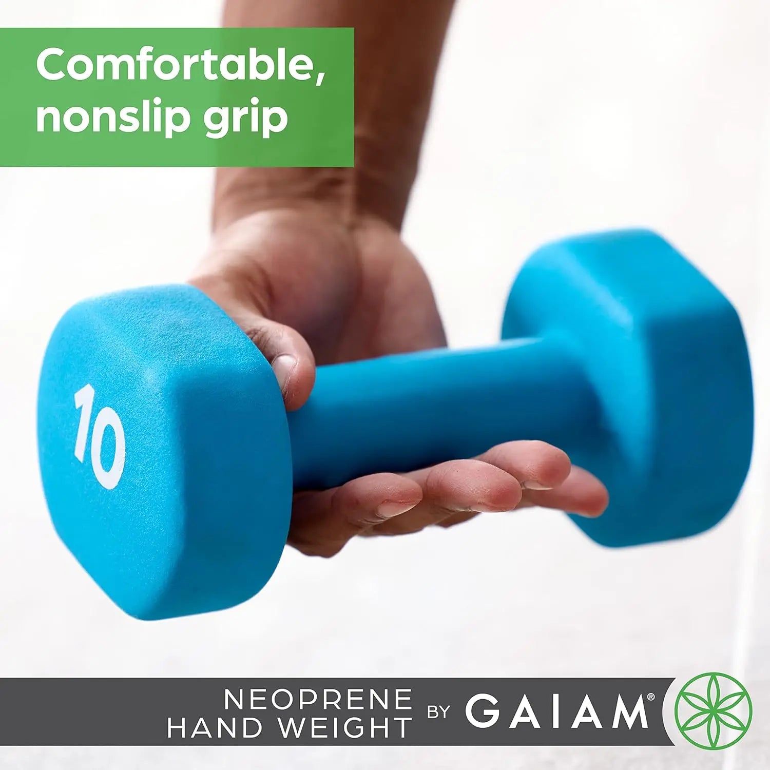 Haltère hexagonal en néoprène de 8 lb pour entraînements à domicile avec prise antidérapante