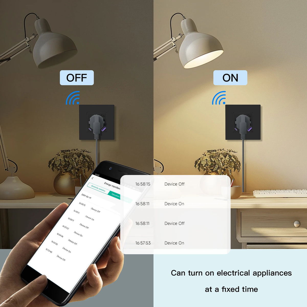 Wi-Fi Wall Socket with USB-C Charging - Options