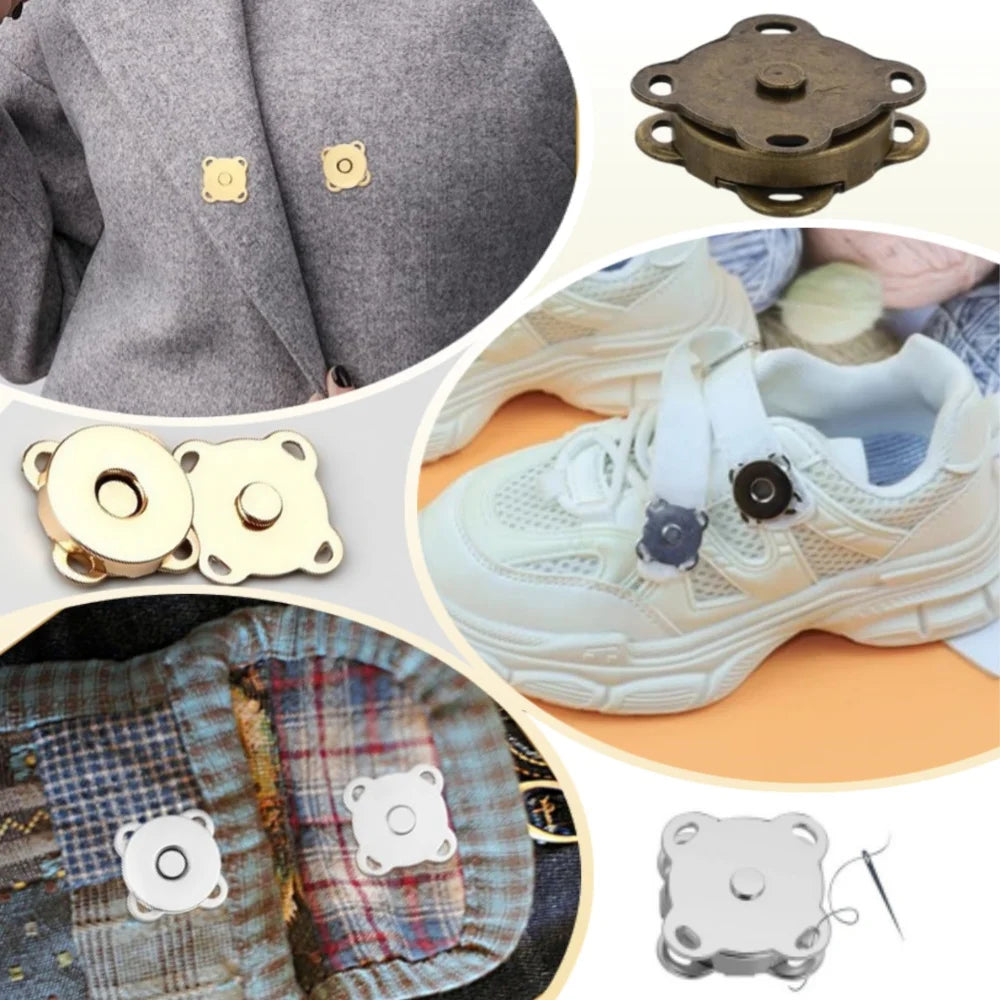 10 kusov kovových magnetických sponiek Nažaby Spony Gombíky pre Kabelku Kabelku Peňaženku Odevy Tašku DIY Remeslá Šitie Doplnky