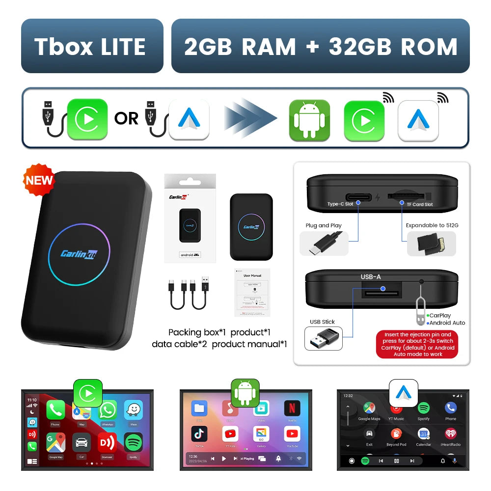 3-in-1 Wireless Phone Integration AI Box