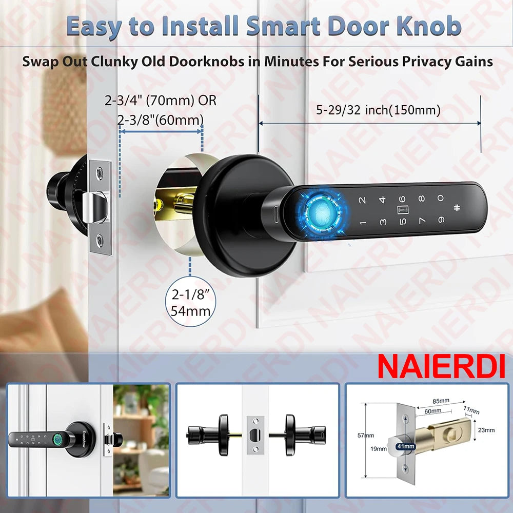 Porte-clé intelligente 5-en-1 à empreinte digitale avec contrôle via app