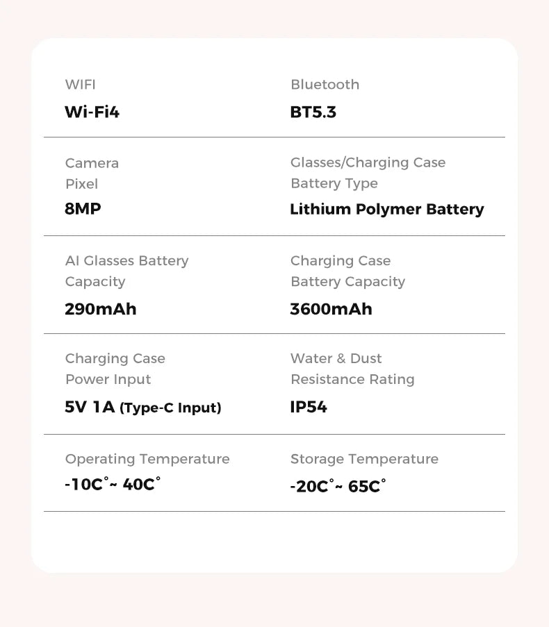 Óculos inteligentes 2026 com AI 1080p, câmera HD, M02, Ultra, ChatGPT, estojo de carregamento de 3600 mAh, banco de energia, 32 GB, tradução, música, vídeo, óculos de sol