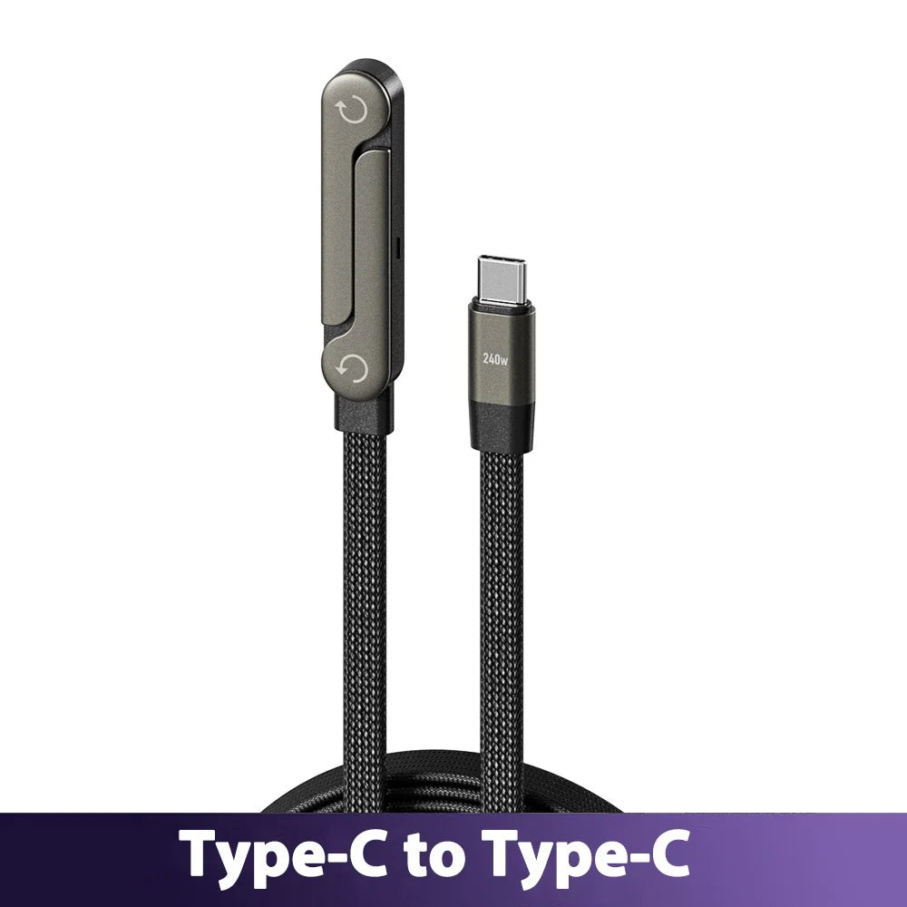 65W USB Fast Charging Cable With Foldable Phone Holder 2-in-1 Type-C Quick Charge Data Wire USB C Charging Line For Mobile Phone
