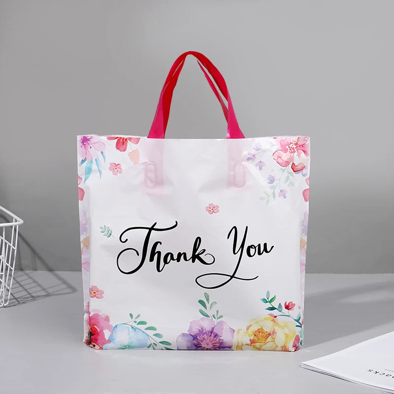 10/20/30 kom Hvala Vam poklon torbe cvjetni dizajn plastične torbe za vjenčanje rođendansku zabavu pakiranje poklona Dan zahvalnosti Božić