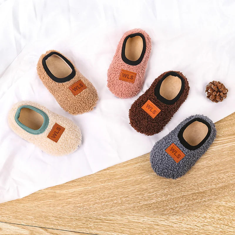 Autumn Winter Baby Slippers with Plush Anti‑Slip Comfort