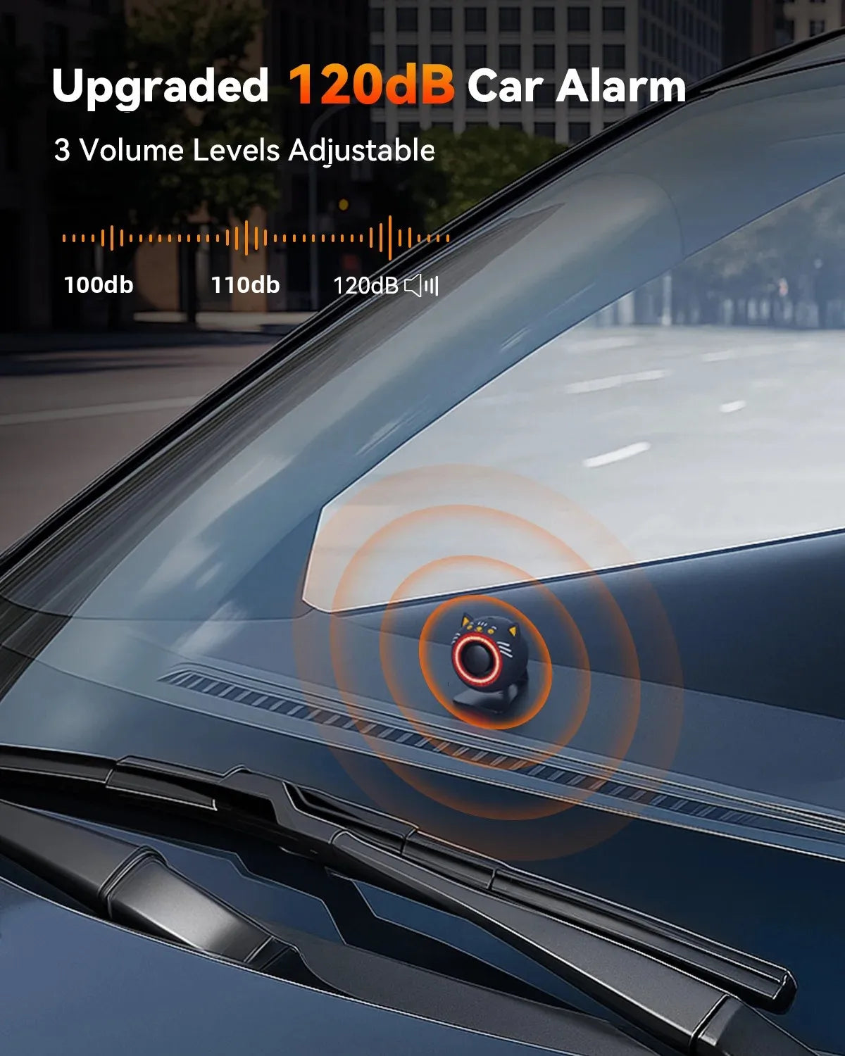 Extractme 120dB Wireless Car Alarm Automobile Protection System Device 3-Levels Sensitivity Vehicle Alarm System Car Accessories