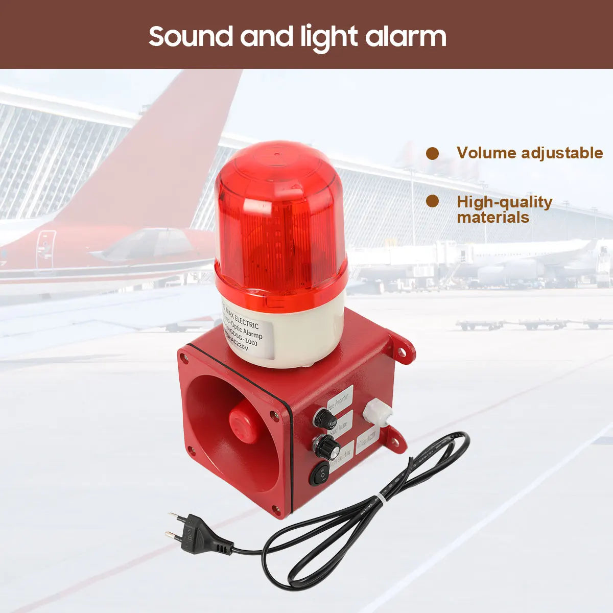 High-Power Loudspeaker Alarm Device with LED Indicator IP56 Sound and Light Alarm Waterproof Emergency Strobe Warn Light