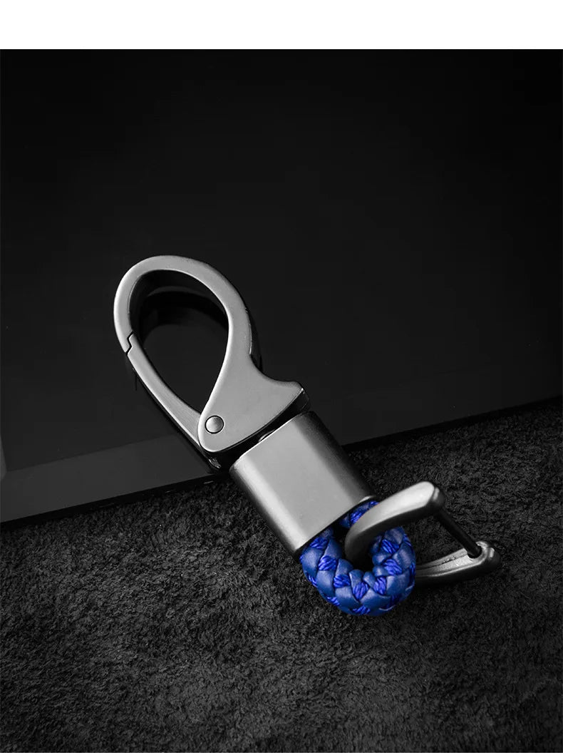 Creative Braided Rope Metal Keychain Durable Key Ring Pendant for Men Personalized Auto Car Key Holder Accessory