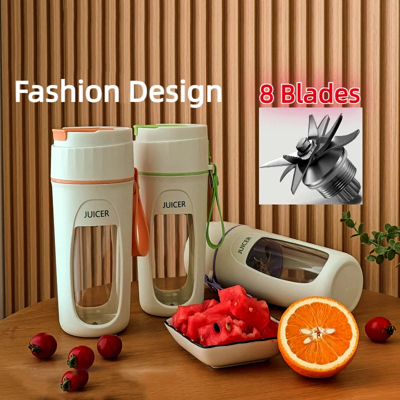 Portable Mini Juicer Blender, 8 Stainless Steel Blades, Tritan Cup