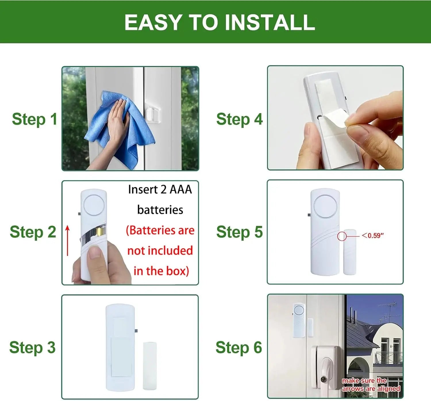 Wireless Door Window Sensor Alarm 95dB Anti-Theft Contact