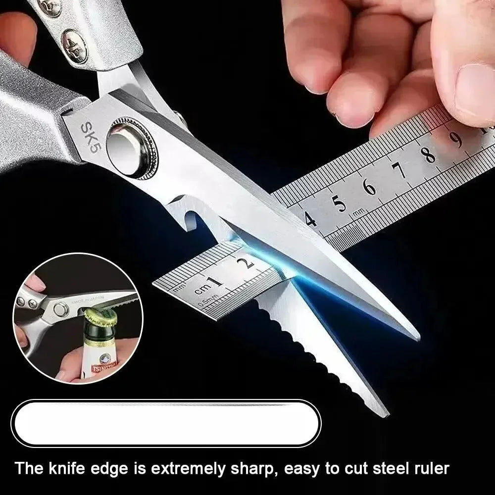 Professional 8.5-inch kitchen scissors with a variety of handle materials to choose from; multi-functional tool food scissors