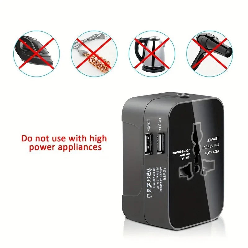 Universal Travel Adapter with Dual USB