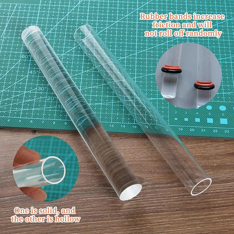 2/3Pièces ensemble d'outils en argile polymère avec 2 rouleaux en acrylique et planche, kit d'outils argile pour façonnage et modelage, outils céramiques