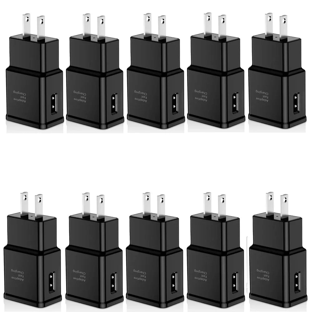 10-pack QC3.0 Snabbladdande USB-väggladdare EU/US-kontakt