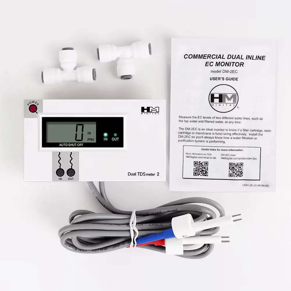 Dual-Probe Inline TDS or EC Water Meter