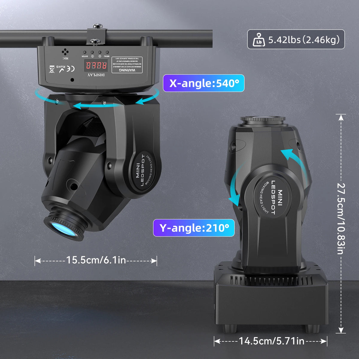 Luce Moving Head a LED da 120W con Telefono e DMX512