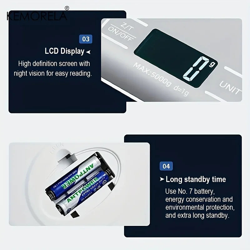 Household Kitchen High-precision Electronic Pastry Baking Scale Small Food Baking Scale 10kg/1g Accurate Weighing