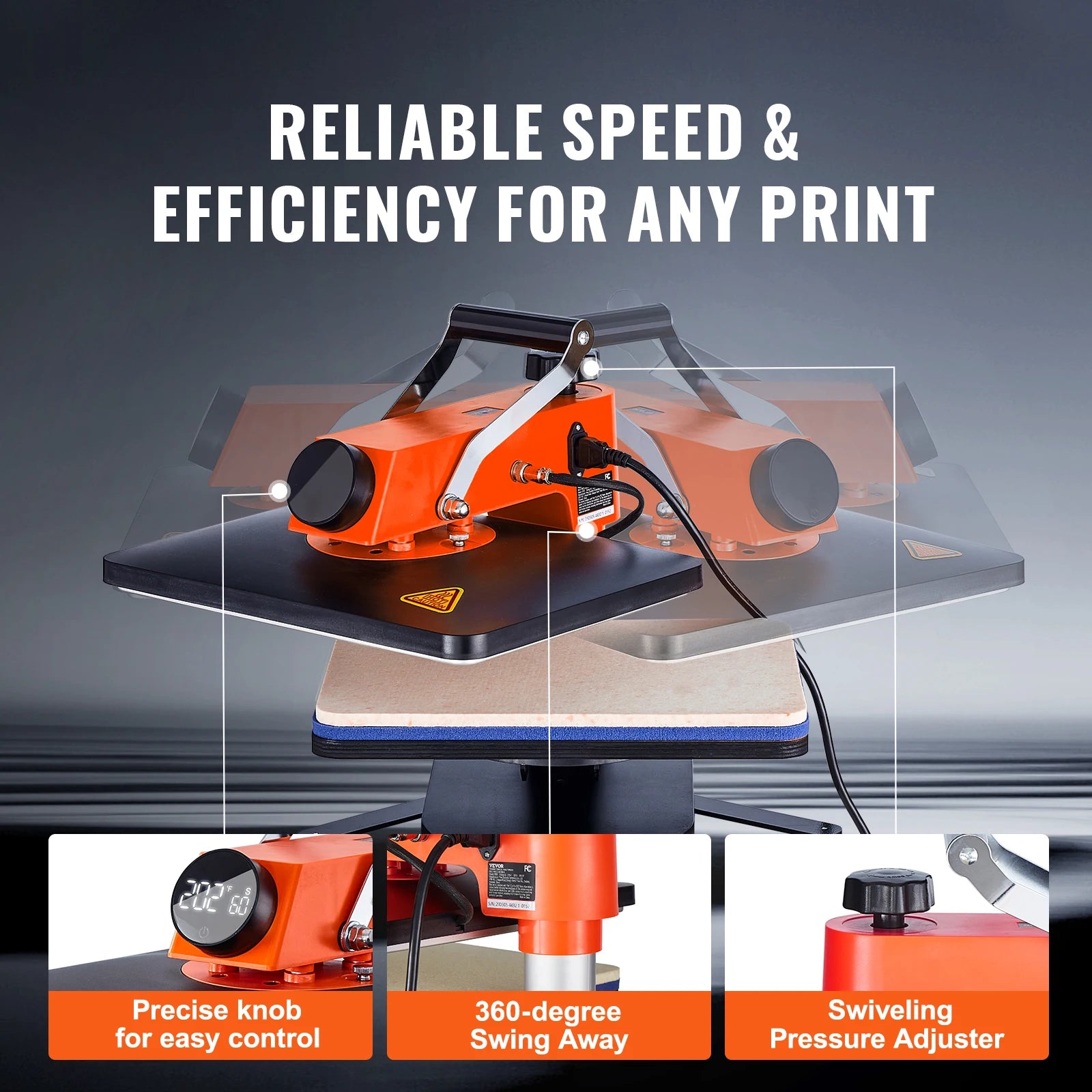 12x15 Heat Press Machine 5-in-1 Swing Away Sublimation Kit