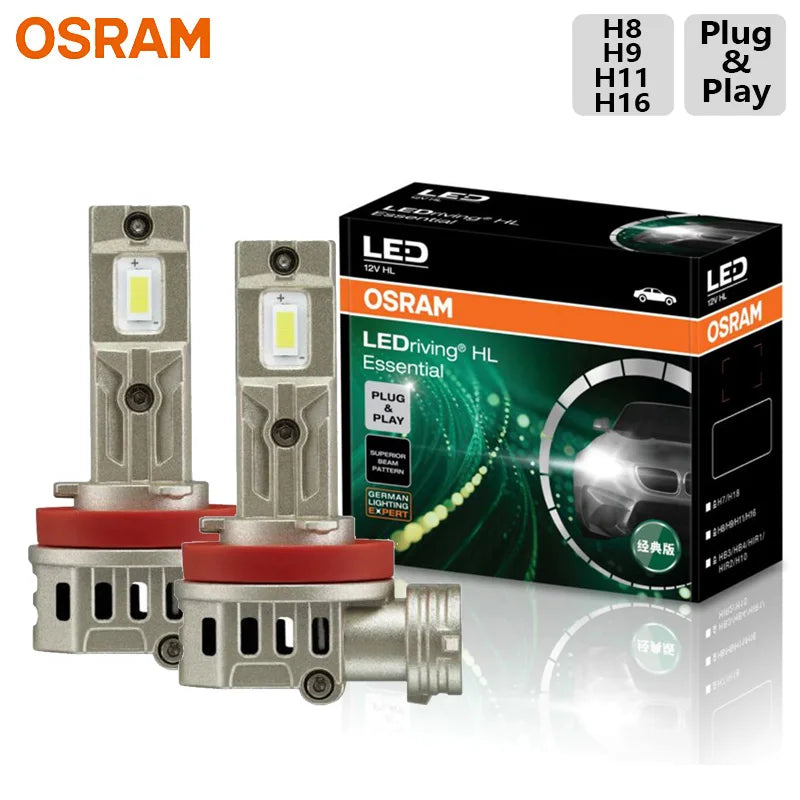 OSRAM Essential LED H4 H7 H11 auto prednje svjetlo, jednostavno plug & play, H8 H9 H10 H16 H18 H19 HB3 HB4 HIR1 HIR2, auto bijelo LED svjetla