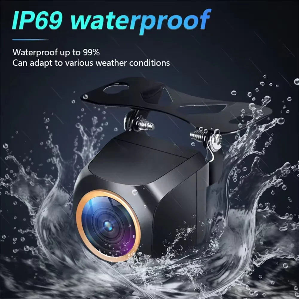 AHD 1920x1080P Car Rear View Camera 200° for Fisheye Golden Lens Full HDR Night Vision Vehicle Back Car Reversing Front Camera