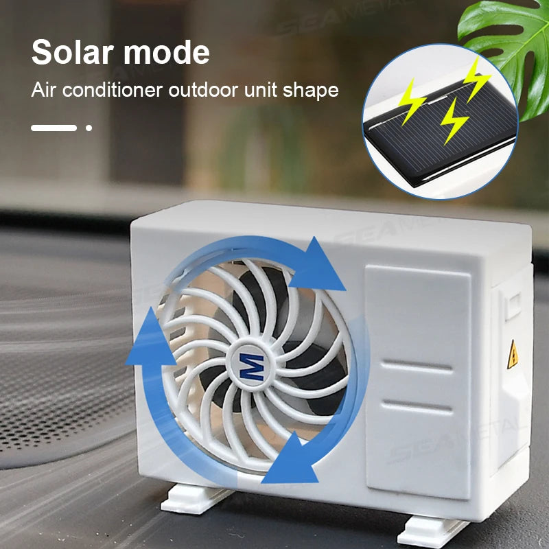 SEAMETAL 2Pcs Car Air Freshener Natural Fragrance Scents Diffuser Funny Ornaments Solar Rotation Air Vent Essential Oil Diffuser