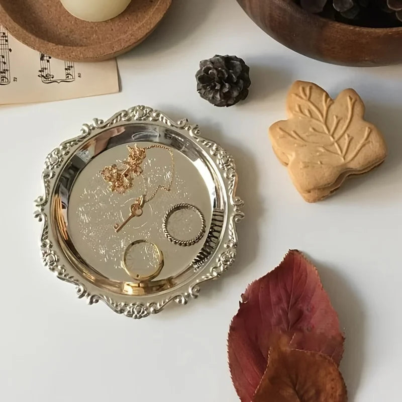 Silver-Tone Carved-Style Jewellery Tray