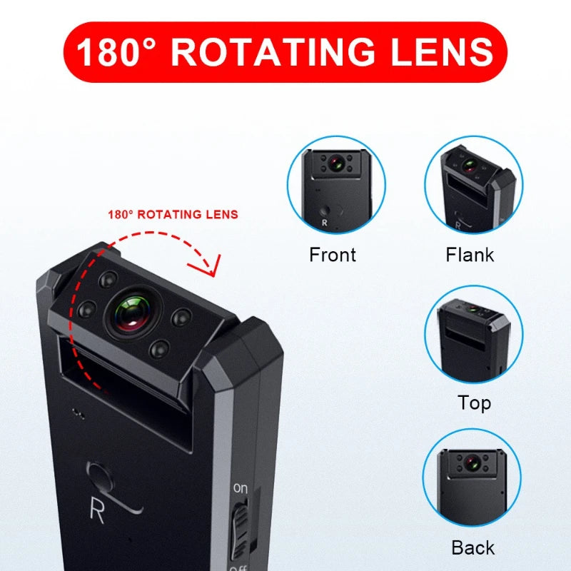 Câmeras IP Mini 1080P Ângulo Aberto 180° Visão Noturna Mini Câmera Câmera de Ação ao Ar Livre Monitor de Bebe Detecção de Movimento Casa Inteligente