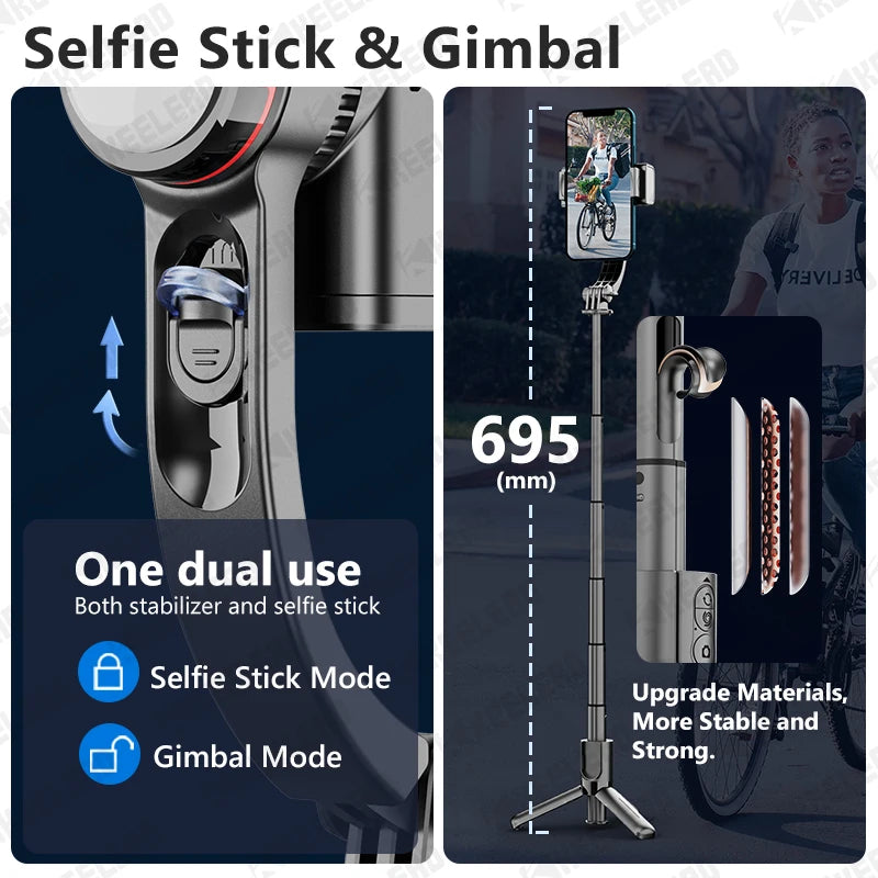 L18S One-Axis Phone Gimbal with Light and Tripod