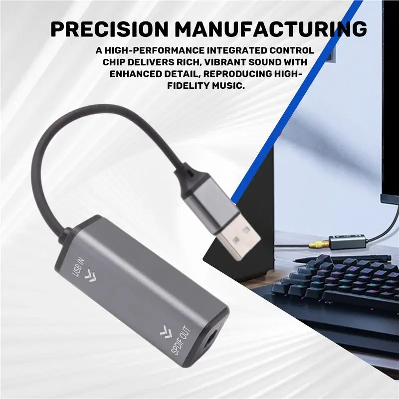 Adaptador USB a Audio SPDIF óptico