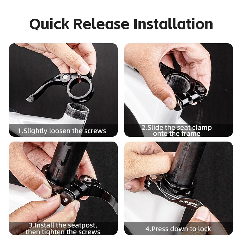 Quick Release Bicycle Seat Post Clamp Aluminum Alloy Bike Seat Clamp