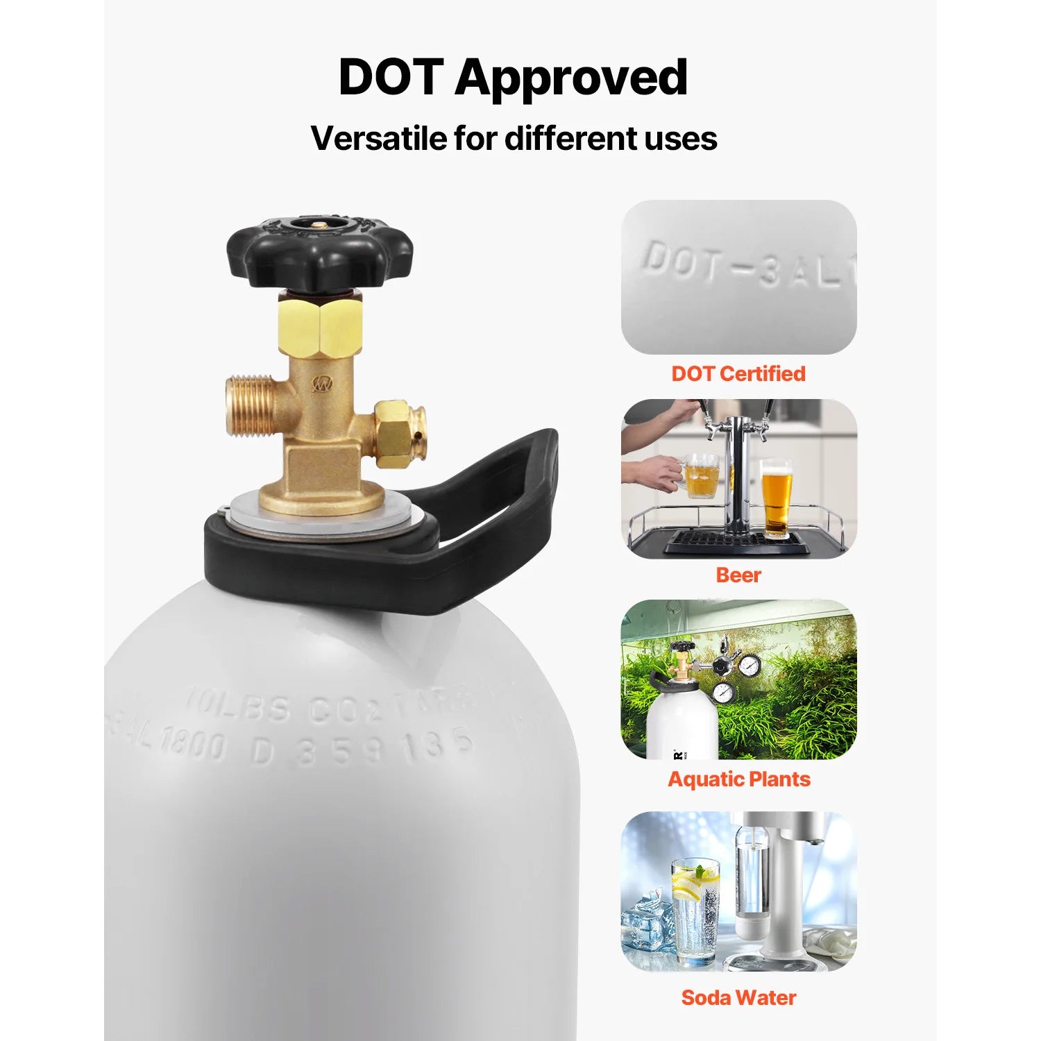 10 lb aluminium CO2-tank met CGA320-klep voor biervaten