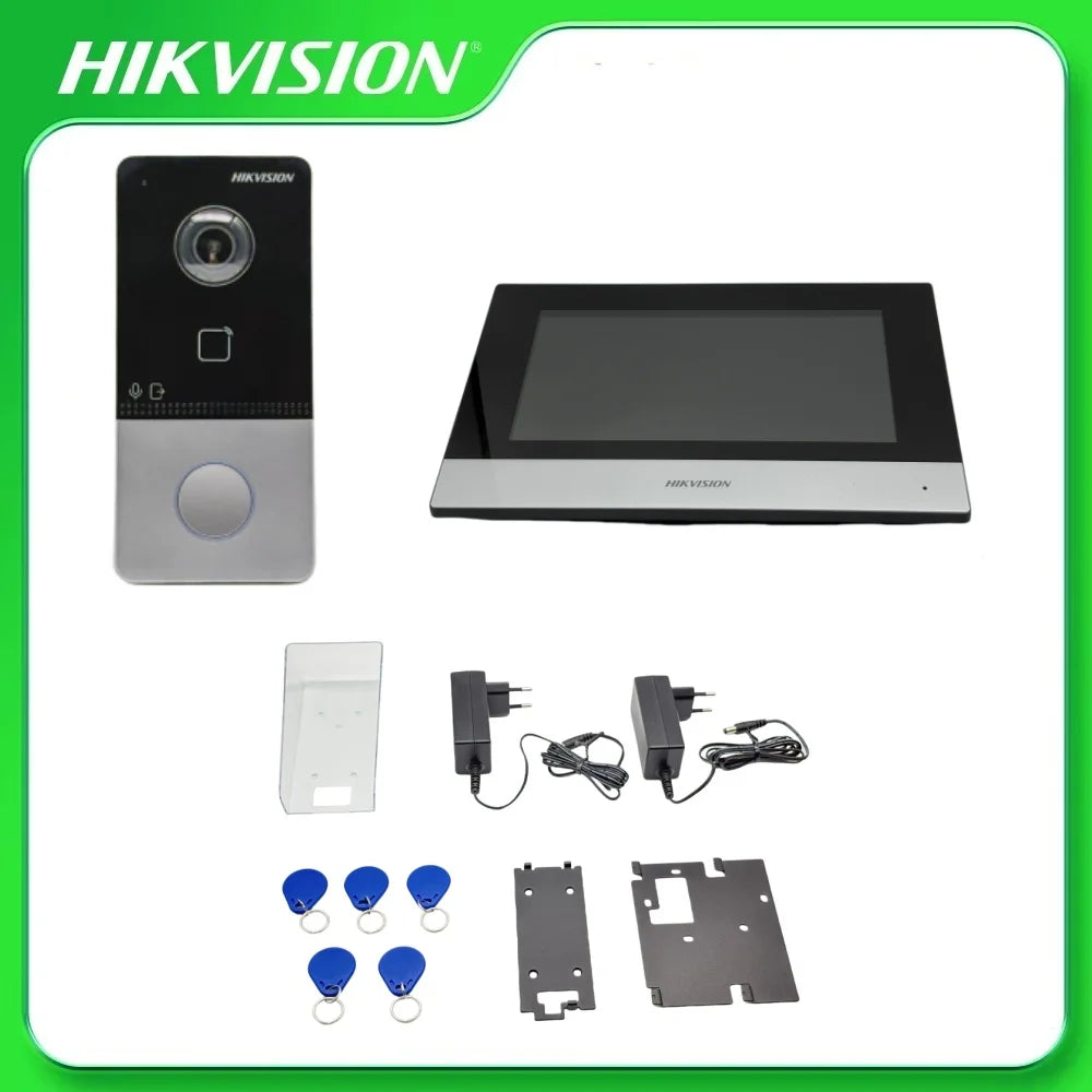 Hikvision DS-KIS603-P(C) Video Intercom Kit DS-KV6113-WPE1(C) POE/Wifi Villa Door Station DS-KH6320-WTE1 IP-Based Indoor Station