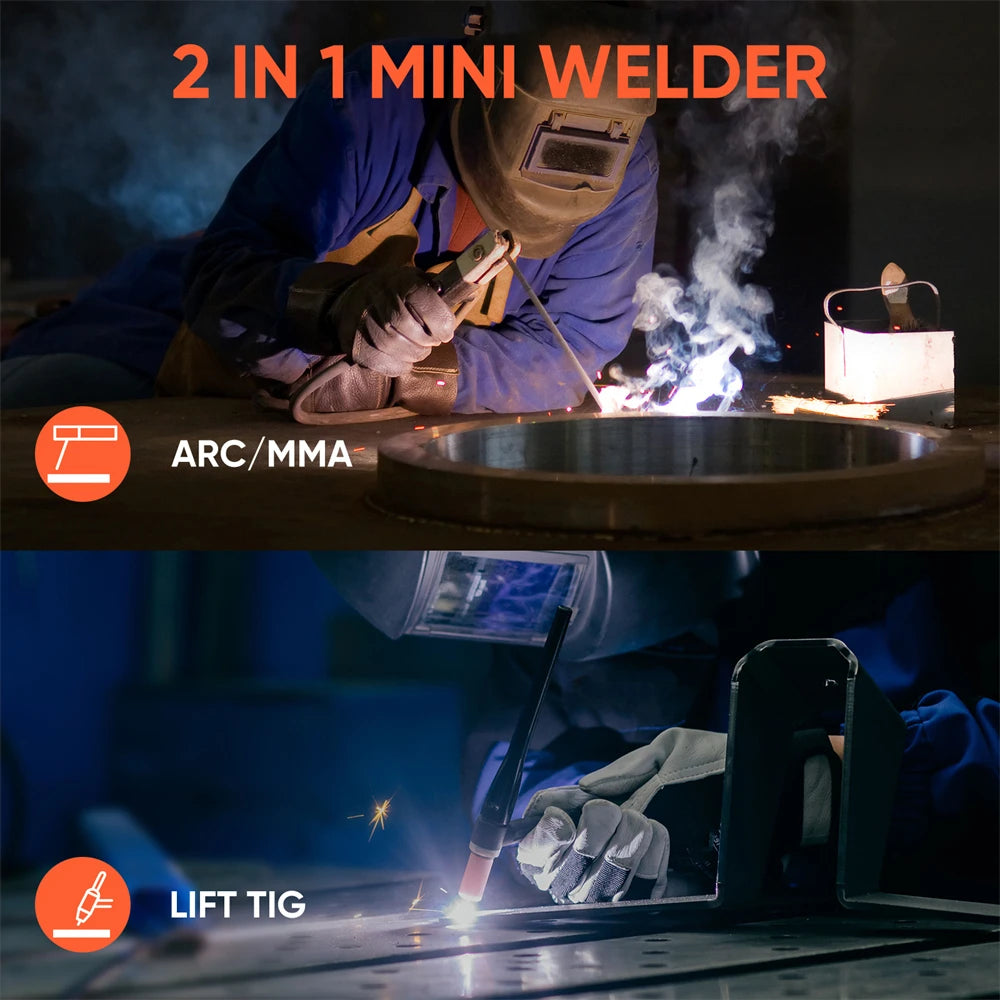 HITBOX ARC200S Welding Machine 2 in 1 ARC MMA LIFT TIG MINI IGBT Inverter LED Digital Display Portable Home Welder 220V 10-200A