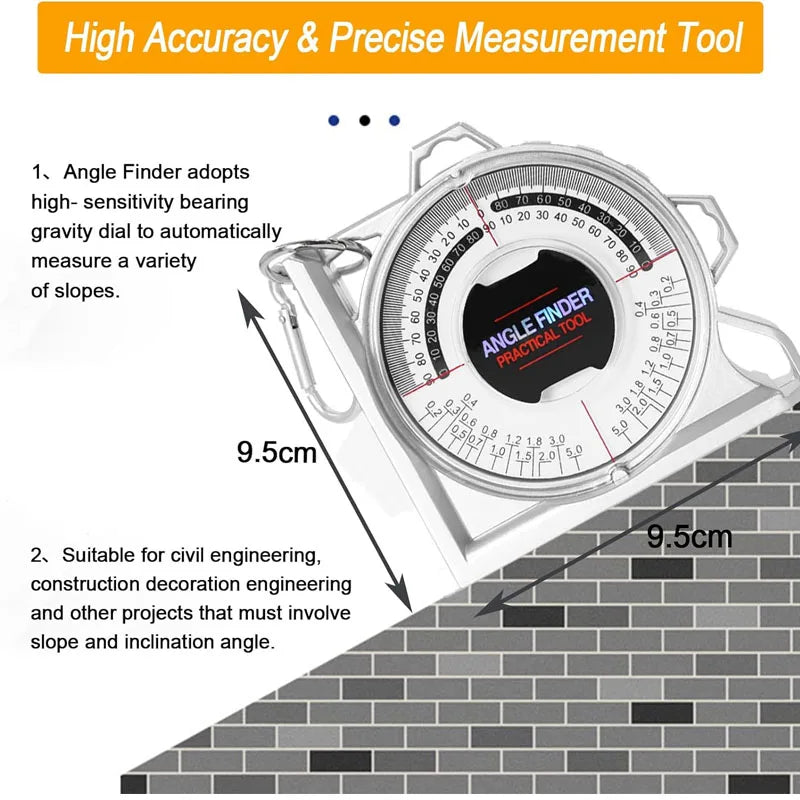 Magnetic Dial Angle Finder with Bubble Levels