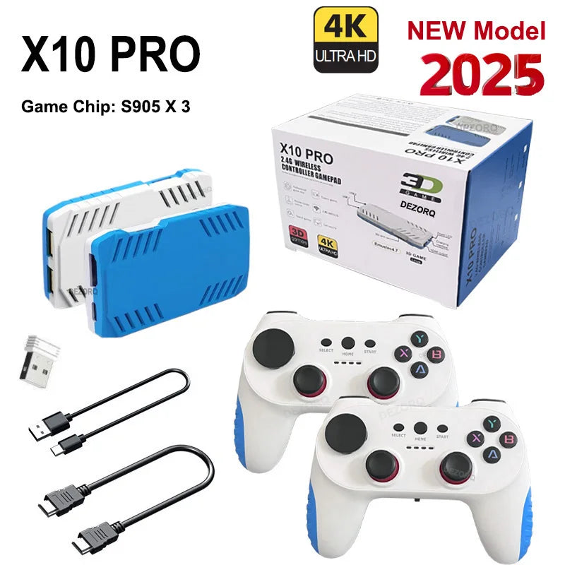 128G X10 PRO GameStick 4K HD TV Video Game Console S905 X3 Retro Games Dual 2.4G Controller
