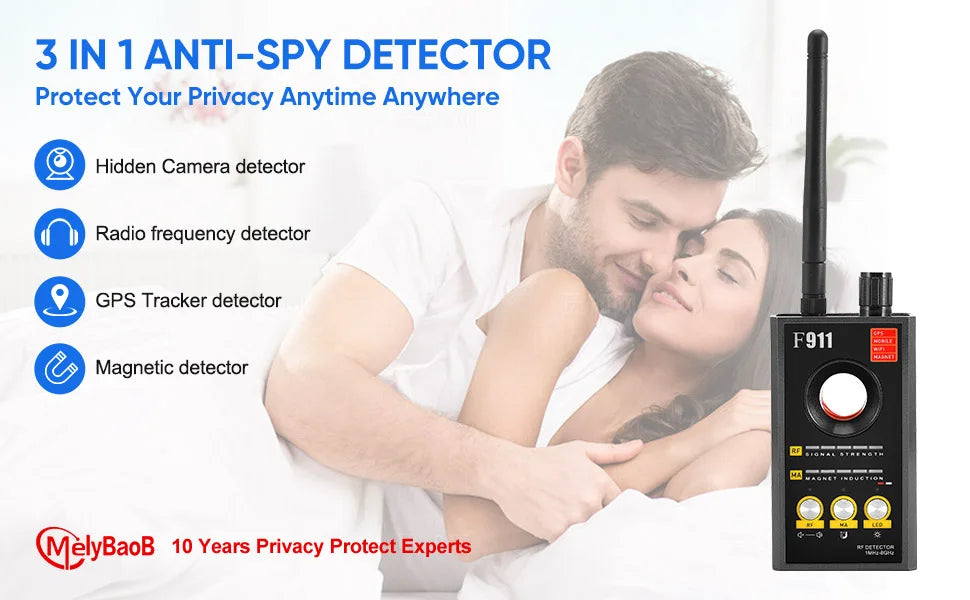 F911 Hidden Camera Detectors, Spy Detector, Bug and GPS Detector, Security Camera Finder, Infrared Scanner