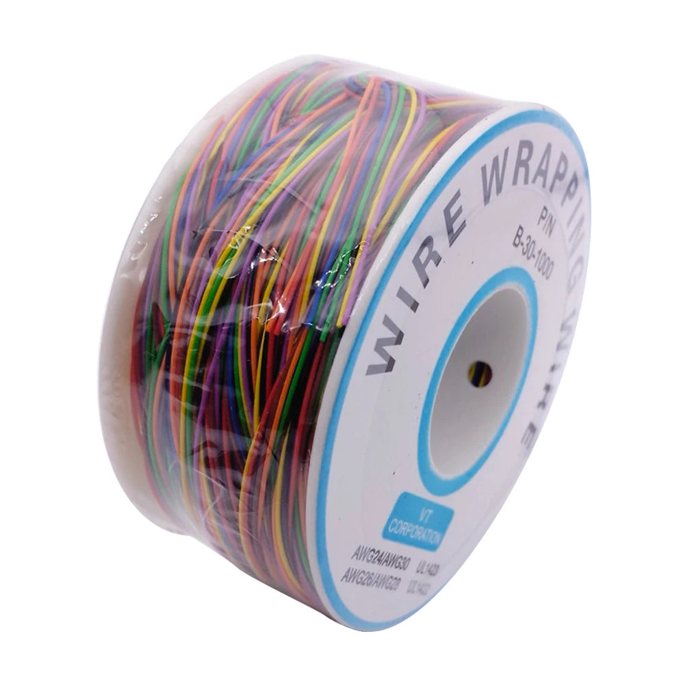Värikoodattu hyppylanka, 30 AWG, 250 m:n rulla