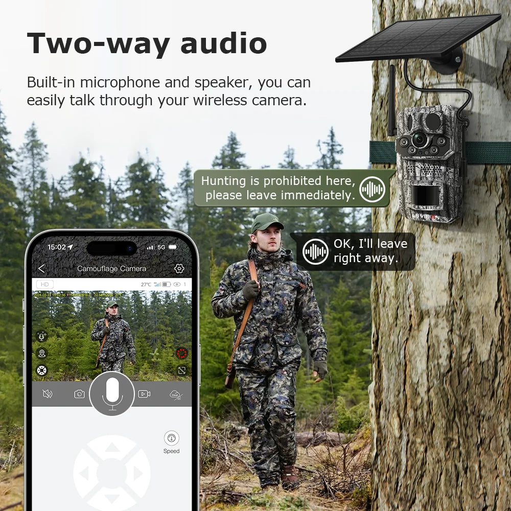 5MP 4G Solar Trail Camera with GPS, 3 PIR Sensors, 125° Detection, 0.2s Trigger, 940nm IR, IP66 Waterproof