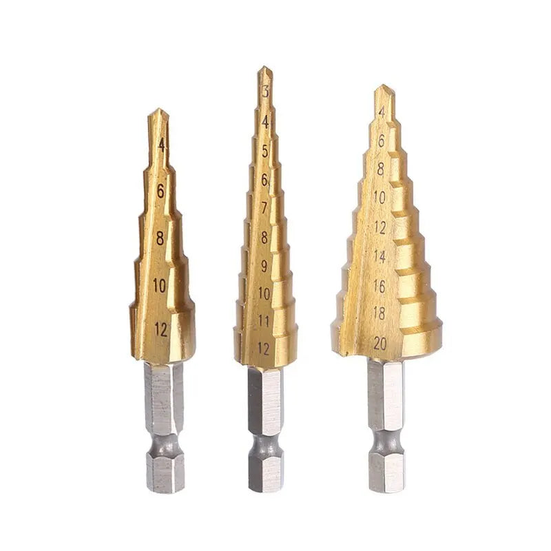 3-Piece HSS Step Drill Bit Set