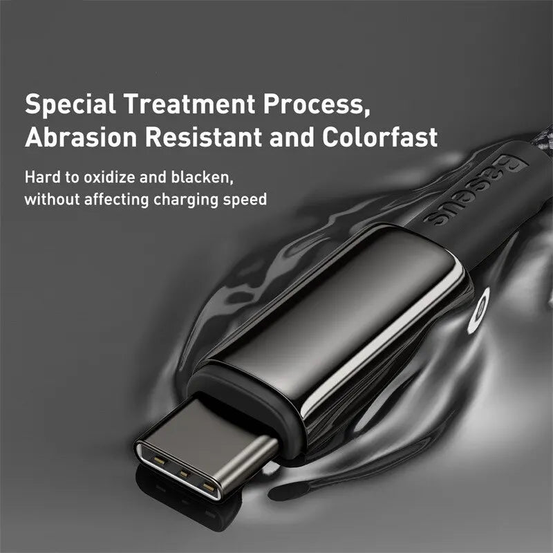Cable Baseus 100W Tipo C para iPhone 15, Cable de Carga Rápida USB C PD para Macbook, Samsung, Xiaomi, Cable Tipo C USB C