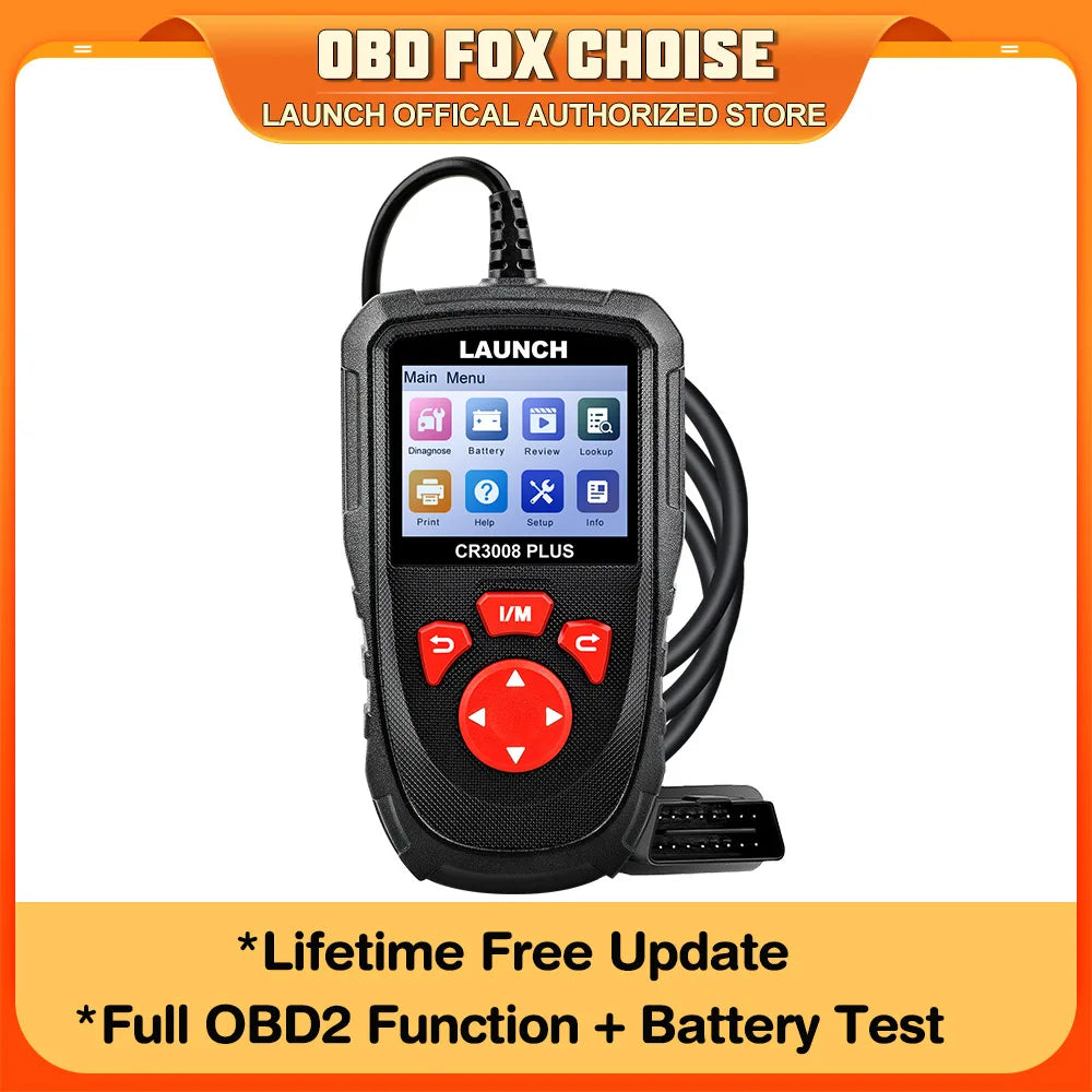 OBD2 Scanner Code Reader with Engine Diagnostics & Battery Test