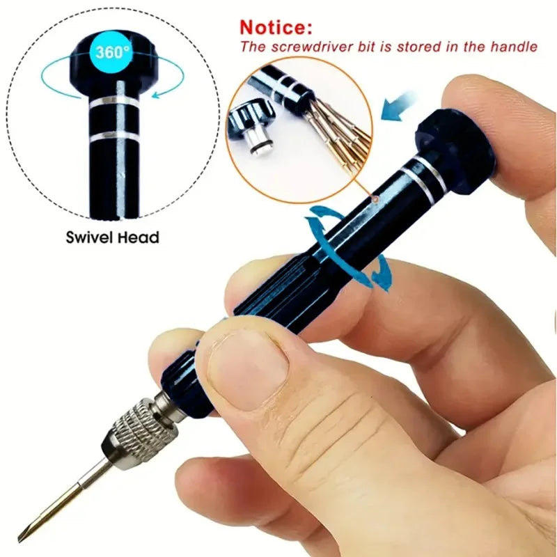 Hot Sale 5-in-1 Multifunctional Small Screwdriver Kit Repair Tool for Eyeglass Sunglasses Electronics Cellphone Jewelry and More