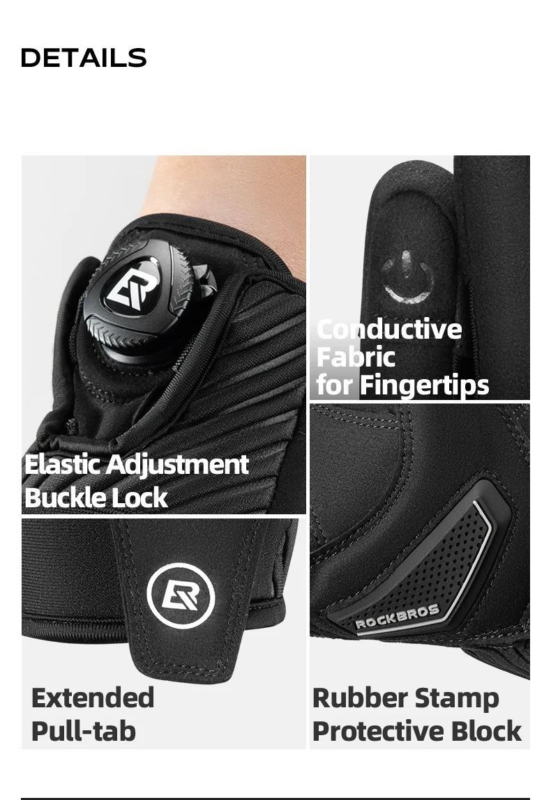 Full Finger Cycling Gloves with Shock-Absorbing Palm Pad
