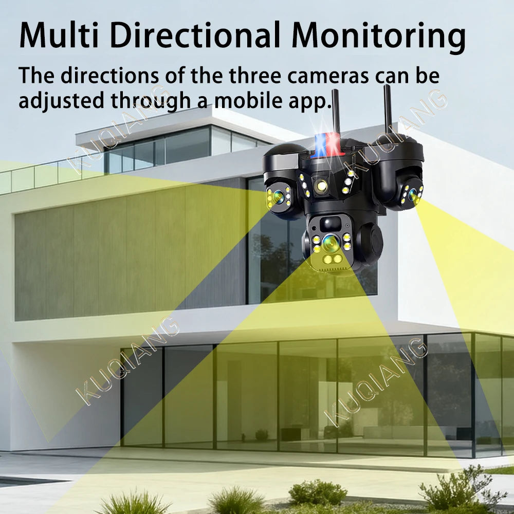 15MP Triple Lens Solar Security Camera with 360° Tracking