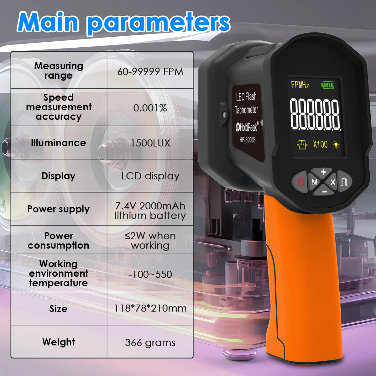 Estroboscópio LED Portátil Recarregável