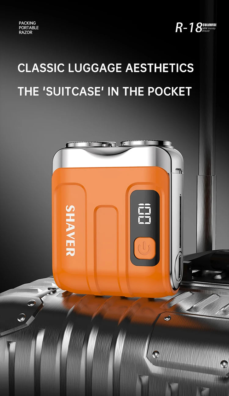 Mini Electric Shaver with Dual Blades & Digital Display