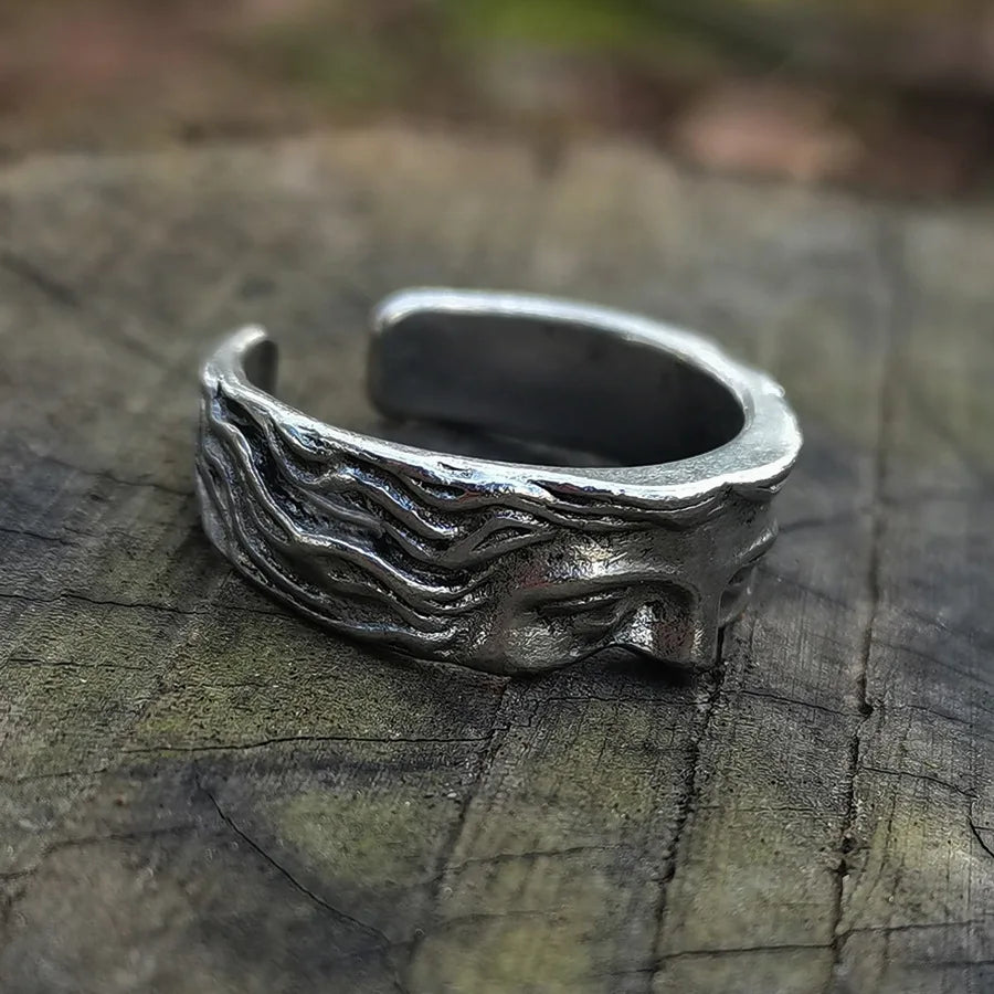 Creative Venus Half Mask Ring For Men Vintage Carving Opening Adjustable Ring Fashion Jewelry Gifts