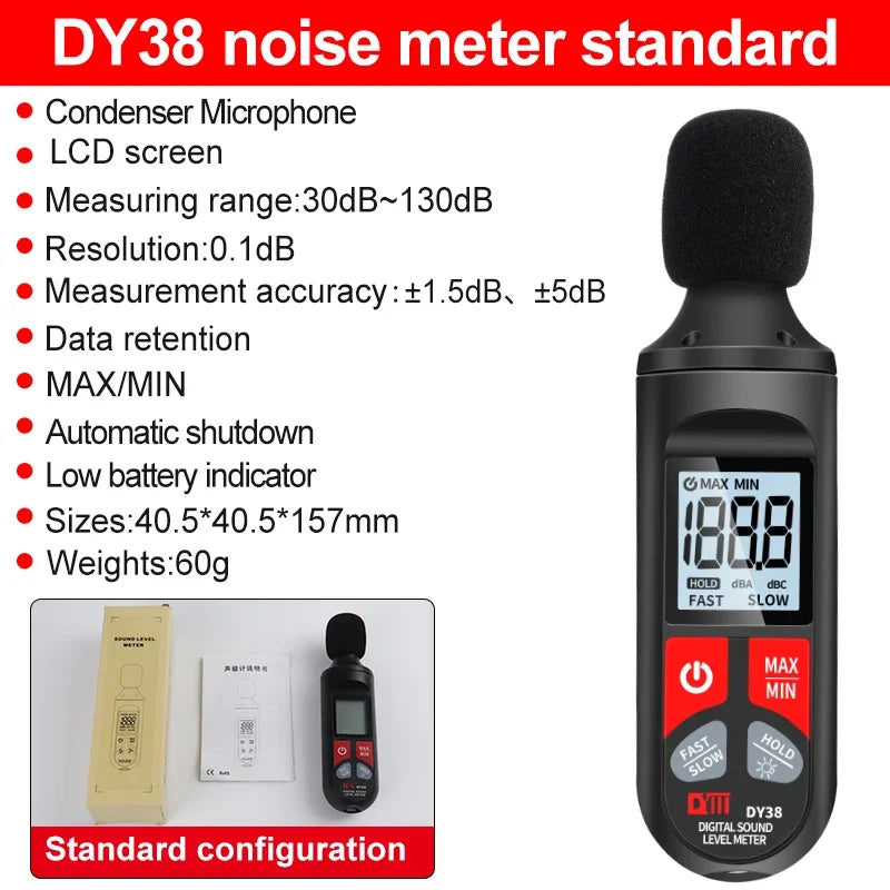 DY38 digitale geluidsniveaumeter