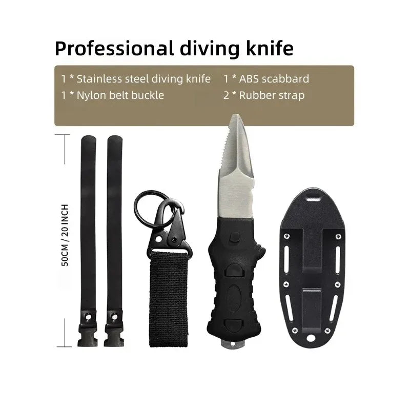 Stainless Steel Dive Knife with Line Cutter