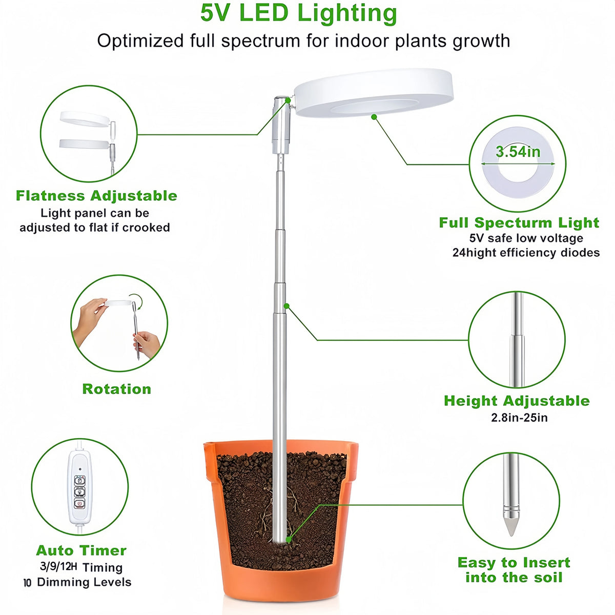 Plant Grow Light Full Spectrum for Indoor Plants